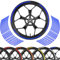 Area1 Motorrad Motorroller Felgenrandaufkleber 15-25 Zoll, blau, Set für 2 Felgen Vorder- und Rückseite