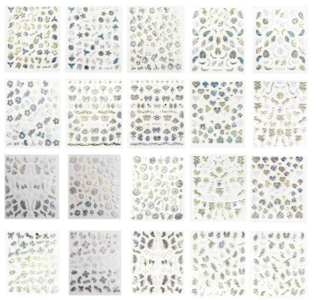 5D Embossed Self Adhesive Art Stickers Bow Flower Decals Sticker Gold Art Stickers Manicure Decorations