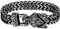 Flongo Wikinger Wolf Armband für Herren : Edelstahl Wolfkopf Gothic Punk Franco Armkette Norwegian Biker Große schwere Armreif Amulett Glücksbringer Halloween Weihnachten Neujahr Männer Geschenk