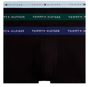 Tommy Hilfiger Herren 3er Pack Boxershorts Trunks mit Logobund, Mehrfarbig (ORN Grn/PRP NVY/VES Blu), XL