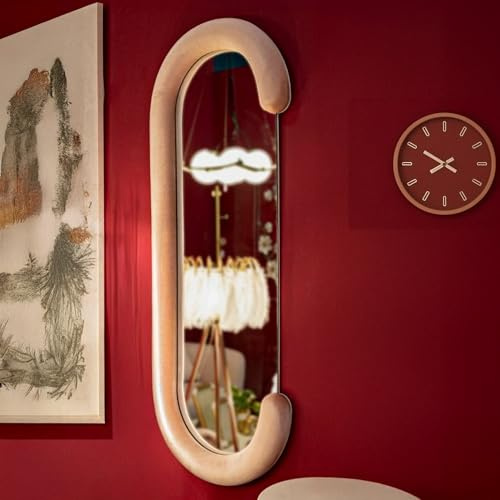 Dmora Spiegel Bonea 60x160 cm Rosa, Struktur aus Stoff