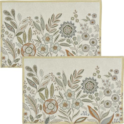 Sander Tischset Loni 2er-Pack Gobelin grau-Terra Größe 32x48 cm