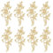 MIRKUZI Spitze-Borten 8 Stück Blatt-Blumen-Applikationen, goldene Spitzen-Stickerei-Applikationen, Kleider-Nähdekorationen, Polyester-Deko-Accessoires-Stoff, DIY-Bastelflicken (Gold)