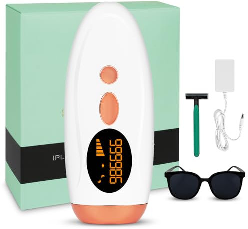 BUTBU Épilateurs à lumière pulsée, Epilateur à LumièRe PulséE IPL, 5 Niveaux D'énergie, 2 Modes, 999,990 Flashes, Appareil d'épilation Pour Femme Et Homme, Corps, Visage, Aisselles, Maillot