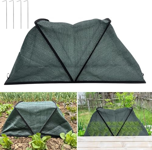Hochbeet Abdeckung,Faltbare Abdeckung für Hochbeet,80x34x35cm Garten Reihe Beschleuniger Pflanzen Abdeckung,Pflanzenschutzgitter,Gewächshaus Abdeckung zum Schutz von Gemüse und Obst vor Tieren (A-1er)