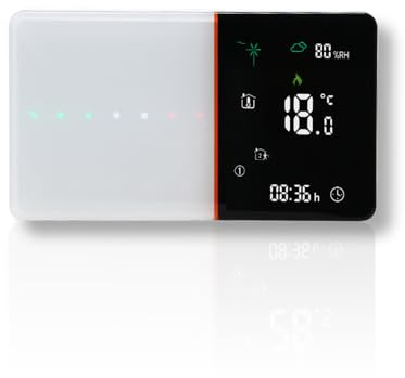 MelkiSmart Wi-FI Thermostat - Thermostat Programmable pour Le Chauffage ou la Climatisation - Contrôlé à Distance Depuis Votre Téléphone Portable, Compatible avec Alexa, Google Home et IFTTT