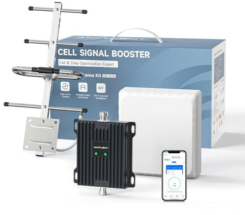 ANNTLENT Amplificador de Cobertura Movil en Banda 20/8 (800/900Mhz) 4G LTE 3G 2G gsm, Repetidor de Señal Celular Antena Compatible con Vodafone, Movistar, Orange, Repetidor para el Hogar Oficina Campo