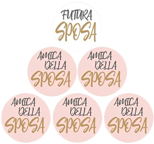 WUSJCOF Kit 6 Spille Addio al Nubilato Gadget per Sposa e Team Bride Accessori per Futura Sposa e Amiche della Sposa Festa Bride to Be