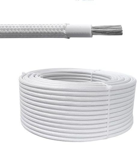 Cavo Intrecciato In Silicone Ad Alta Temperatura Da 0,5 Mm² A 10 Mm², 392 ℉ (200 ℃) – Cavo Morbido Multifilare Ignifugo Unipolare for Apparecchiature Di Riscaldamento Industriali(0.50 mm²)