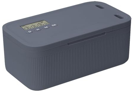 Ioensy Abschließbare Aufbewahrungsbox, Schwarzer Organizer mit Zeitschaltuhr für Lernmaterialien Und Persönliche Gegenstände.
