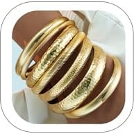 RIXERKOC 7 Stück Goldene Armreif Armbänder für Damen 14K Vergoldet Indische Stapelbare Armbänder Boho Chunky Armbänder Set Schmuck Geschenke für Valentinstag Muttertag