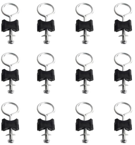 12 Stück Trampolin Schrauben Set M6, Befestigung für Sicherheitsnetz Stangen, Ersatzteile mit schwarzen Abstandshaltern & Muttern, Stabiles Zubehör für Gartentrampolin Netz