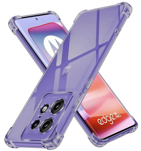Techsuit für Motorola Edge 50 Pro Hülle mit Soft Touch, Vergilbungsfrei Material, Stoßfest, Luftkissen Ecken, Erhöhte Kanten, Kabelloses Laden Kompatibel, Shockproof Clear Silicone, Rauchschwarz