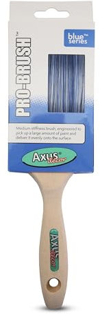Axus Decor Pro Paint Brush (Blue Color) - 3/75mm - For All Paints, Synthetic Filaments, Beavertail Handles, Rust-Resistant Stainless Steel, Compatible with Brushmate vapour boxes