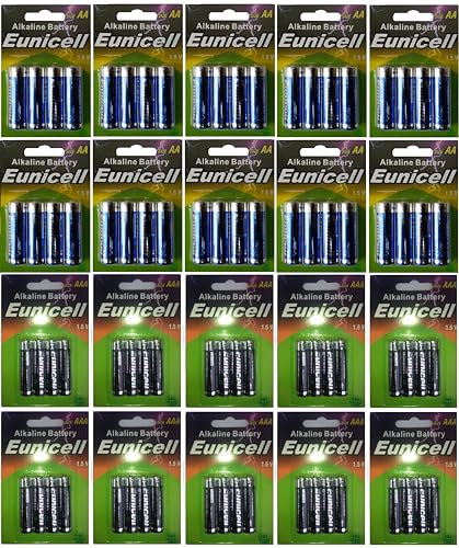 40 pile alcaline AAA LR3 UND 20 x AA LR6 batterie alcaline Eunicell distribuzione Germania