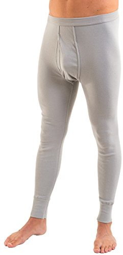 HERMKO 3540 2er Pack Herren Lange Unterhose Long Johns (Weitere Farben) Bio-Baumwolle, Größe:D 6 = EU L, Farbe:grau