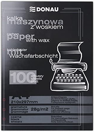 DONAU 1922100PL-01 Kohlepapier mit Wachsfarbschicht, A4, 100 Blätter, schwarz