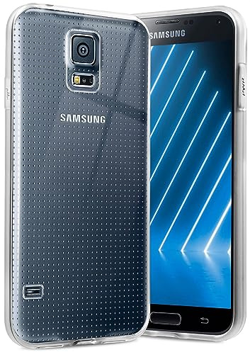 ONEFLOW Ultra Clear Case Kompatibel mit Samsung Galaxy S5 / S5 Neo Hülle Transparent, Handyhülle aus Soft Silikon, Extrem Stoßfest und Flexibel, TPU Schutzhülle Durchsichtig - Klar