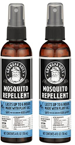 Grandpa Gus's Natural Mosquito DEET-Free Repellent Spray, 2 Pack