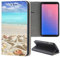 Huawei P20 Lite Hülle Premium Smart Einseitig Flipcover Hülle P20 Lite Flip Case Handyhülle Huawei P20 Lite Motiv (1517 Strand Meer Sonne Urlaub Muschel)