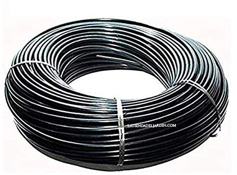MICROTUBO Flessibile 4,5 x 6,5 mm. Bobina 200 Metri. Tubo Colore Nero. Tubo utilizzato per l'irrigazione a Goccia. Tubo di Alta qualità Fabbricato in Spagna