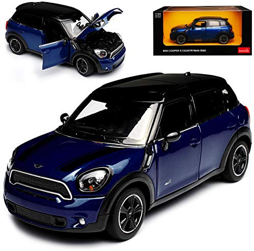 rastar Mini Cooper S Countryman R60 SUV Blau 1. Generation 2010-2017 1/24 Modell Auto mit individiuellem Wunschkennzeichen