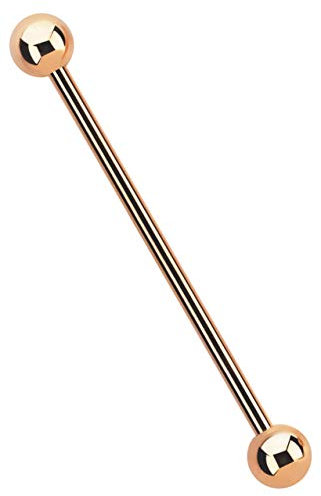 Industrial, Intim, Ohr Piercing 316L Stahl Stab 1,6 x 35 mm Rosegold
