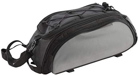 Bingo-Shop Fahrradtasche für Gepäckträger Gepäckträgertasche (Hauptkammer, ca. 15L) (Schwarz | Grau)