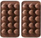 Heart Shape Silicone Chocolate Molds, 2 Pieces 15-Cavity Non-Stick Candy Jelly Moulds Gummy Molds Ice Cube Valentine Baking Moulds for Cake Decoration