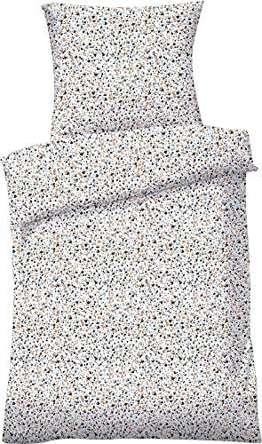 Dyckhoff Weichfrottier Bettwäsche Ambra Gold-Silber 1 Bettbezug 155 x 220 cm + 1 Kissenbezug 80 x 80 cm