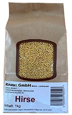 Hirse gelb 1kg Hirsekörner ganzes Korn Getreide Backen Kochen