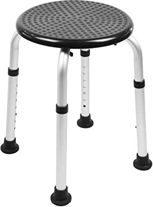 Pepe Mobility - Tabouret de Douche Médical, Siège Adulte, Chaise pour Personnes Âgées, Antidérapant, Senior Rond, Assemblage sans Outil, Noir