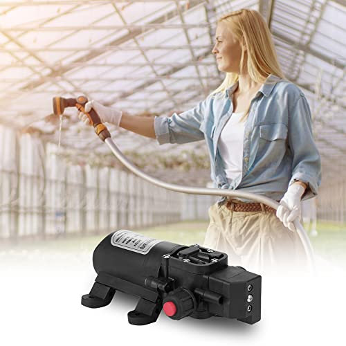 Wasserpumpe 12V mit Automatik Start/Stopp Funktion Hochdruckmembran Membranpumpe, Anschluss selbstansaugende Pumpe 6W 5L/Min Druckwasserpumpe für Wohnwagen, Boot, Wohnmobil, Garten, Caravan,Camping