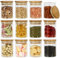 Yishik 12 Pack 200ml Glass Jars with Bamboo Lid,Kitchen Food Storage Canister for Spices,Foods,Candy,Tea, Nuts and Snacks(40 Labels as gift)