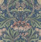 NextWall Morris Flower Botanical Peel and Stick Wallpaper (Denim Blue & Salmon)