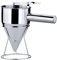 Imbuto per Pasticceria, 1 Pz Imbuto a Pistone in Acciaio Inox Dispenser per Pastella con Imbuto per Cottura da Cucina con Supporto per Cremagliera