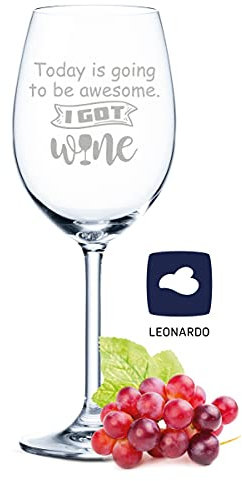 Leonardo Weinglas mit Gravur - Today is awesome, I got Wine - Geburtstagsgeschenk für Männer & Frauen - Geeignet als Rotweingläser Weißweingläser - Geschenk für Geburtstag, Jahrestag & zur Hochzeit