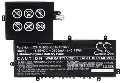 vhbw Replacement Battery compatible with Asus Chromebook Flip C214MA, C214MA-BW0077, C214MA-YS02T Laptop (3500mAh, 11.55V, Li-Polymer)