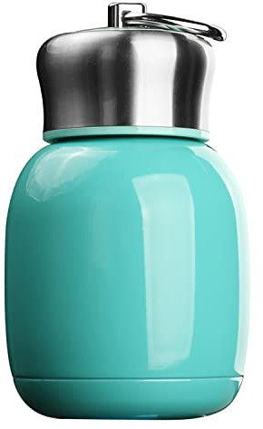 YOUSIS Mini bouteille d'eau isotherme en acier inoxydable de 200 ml pour café, lait, boisson anti-fuite, bouteille thermique chaude et froide, bouteille de voyage pour la maison et l'extérieur (bleu)