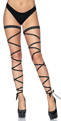 Leg Avenue Womens Festival Garter Leg Wraps, Black Rhinestone, O/S