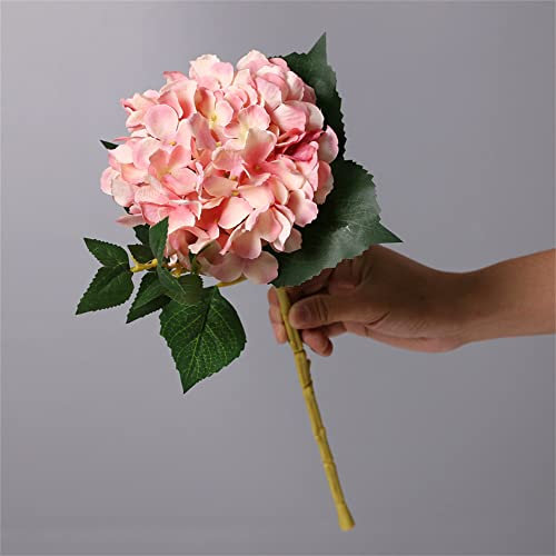 ABCWARRT 3 Pièces Rétro Automne Hortensia Bouquet Fleurs Artificielles Chambre Décoration De La Maison Bricolage Mariage Arrangement De Fleurs Fournitures De Fête Accessoires Photo (Rose foncé)
