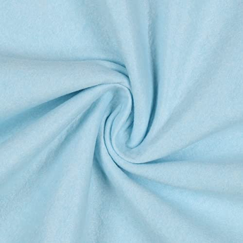 Mondo Tessuti - Tagli di Tessuto Panno Lenci - Feltro 1mm - Disponibile in Diversi Formati e ben 60 Colori (50X70CM, CIELO)