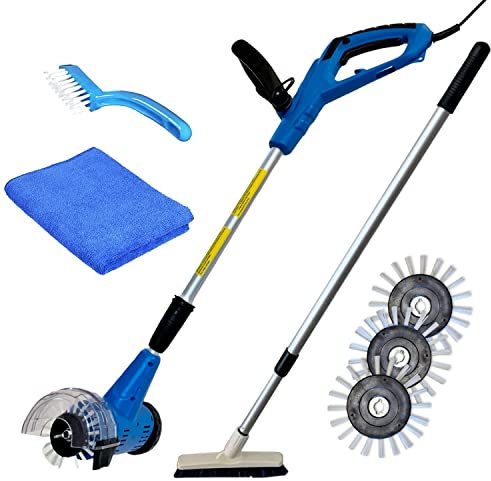 Pro Model Super Bundle | Grout Groovy Electric Stand Up Tile Grout Cleaner | for Large Homes and Businesses | Manual + Hand Brush | 3 Heavy Duty Cleaning Brushes | Microfiber Cloth