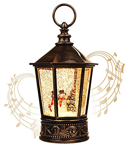 Weihnachtslaternen, Schneekugeln, Weihnachtsdekoration, Heimdekoration, geeignet für Partys, Hochzeiten, drinnen und draußen, Terrasse, funkelnd mit Musik, singender Weihnachtskugel