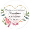 50 PERSONNALISÉS Autocollants de Baptême,RONDS 40MM Autocollants pour Mariage,fiançailles, anniversaire,Fête,cadeau invité, dragées, enveloppe - Rd 064 (005 Bouquet coeur)