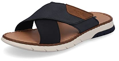 Rieker Herren Pantoletten 25283, Männer Slipper,Sommerschuhe,sommerclogs,Sandalen,Freizeitschuhe,Schlupfschuhe,schluepfschuhe,blau (14),43 EU / 9 UK