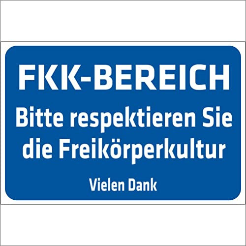 INDIGOS UG - Aufkleber - Sicherheit - FKK - Bereich - Bitte respektieren Sie die Freikörperkultur - 600x400 mm - Hotel, Firma, Schutz, Kita, Arzt, Praxis, Wohnung