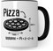 Mathe Tasse Geschenkidee Pizza Kaffeetasse Humor Witz Geschenk für Mathelehrer Mathelehrerin Kaffeebecher Mathematik Becher (Weiß & Schwarz)