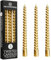 DECO EXPRESS Stabkerzen Set 3er oder 6er Tropffreie Stabkerzen Gedrehte Spiralkerzen Bunte Kerzen Brenndauer 6 Stunden Unparfümiert (Gold, 3er-Pack)