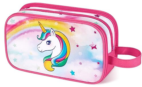 Trousse de toilette - Trousse de toilette de voyage pour filles et enfants - Sac de voyage pour le camping, Licorne B